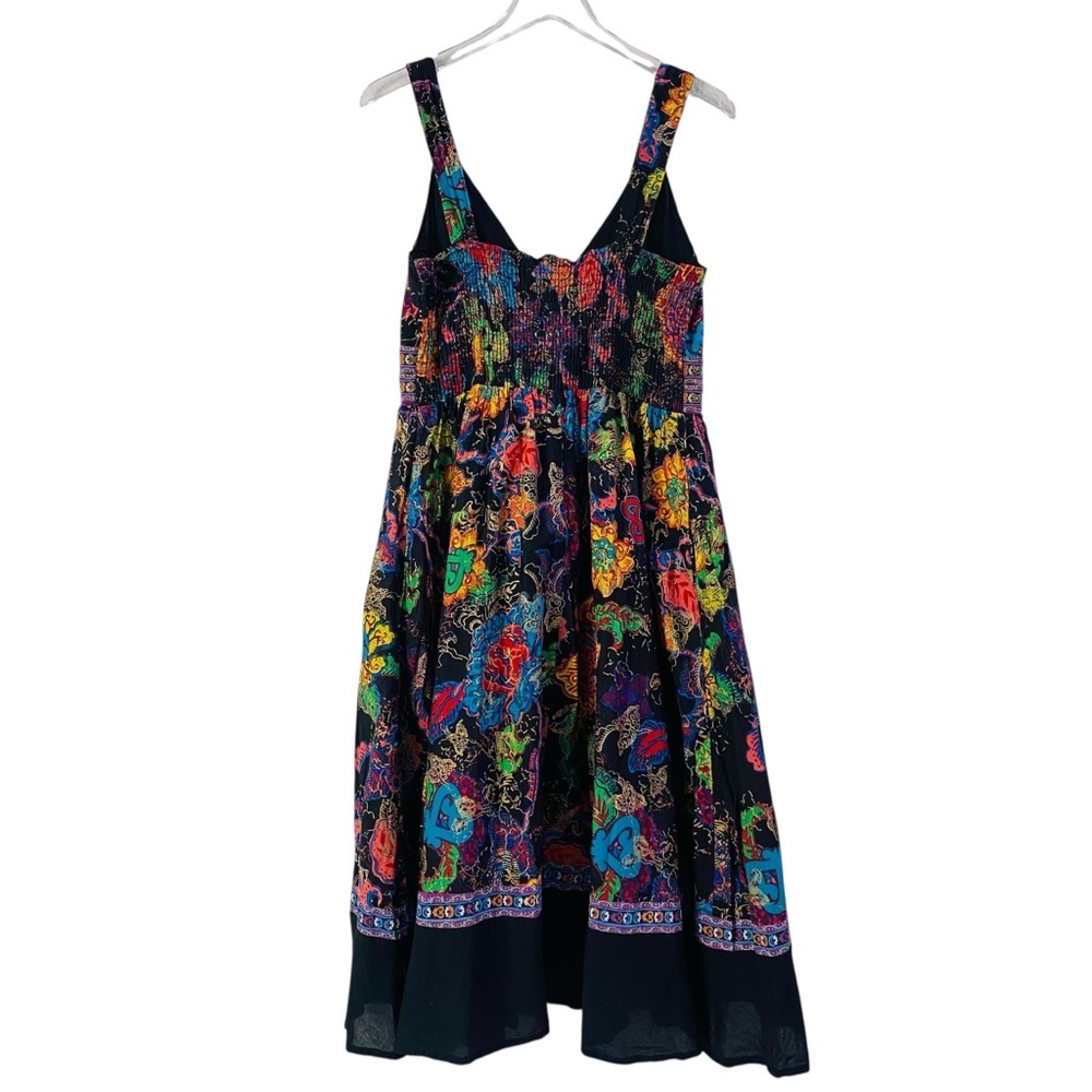 Ginger Mary Black Colorful Floral Sleeveless Fit & Flare Dress Size 38/M - Picture 5 of 9